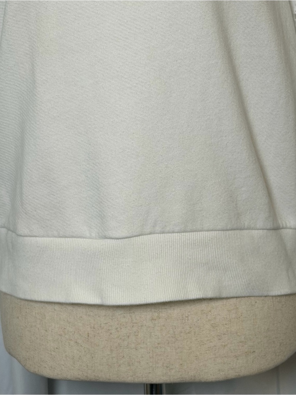 Paige Mako Puff Sleeve Sweatshirt White Eyelet Lace Sleeve Cotton Top Medium - Picture 6 of 12
